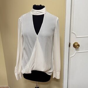 NWT Derek Lam Elegant Silk Cream Wrap Blouse size 6